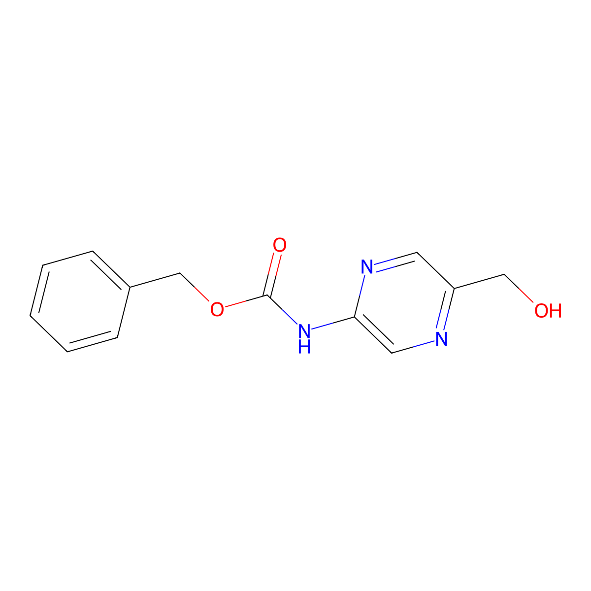 benzyl N-[5-(hydroxymethyl)pyrazin-2-yl]carbamate molecular structure, CAS 2680701-88-4
