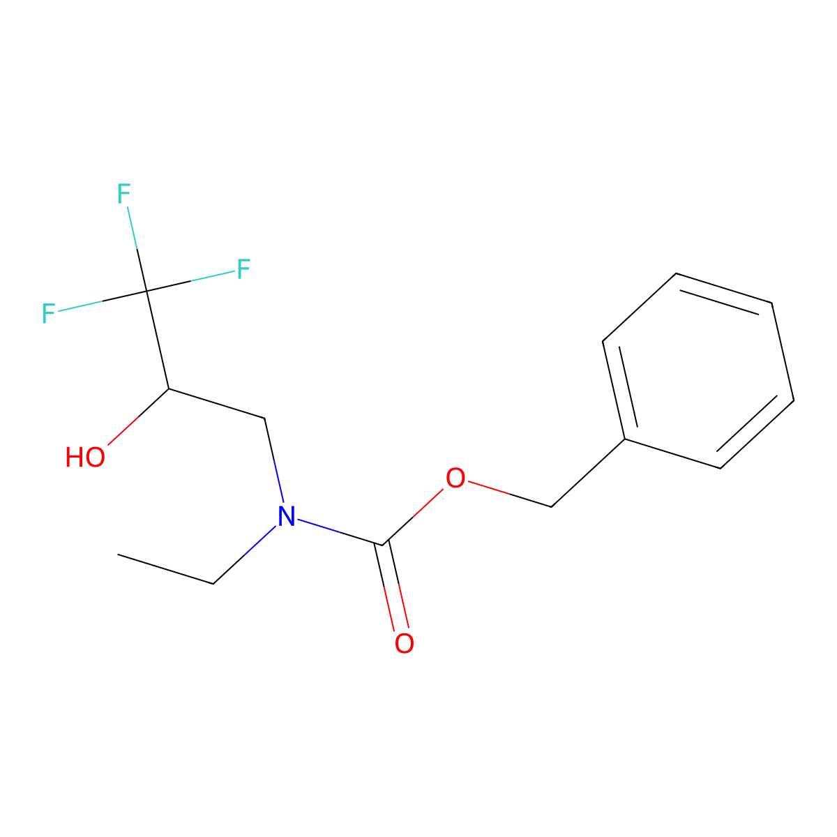 benzyl N-ethyl-N-(3,3,3-trifluoro-2-hydroxypropyl)carbamate molecular structure, CAS 2680701-91-9