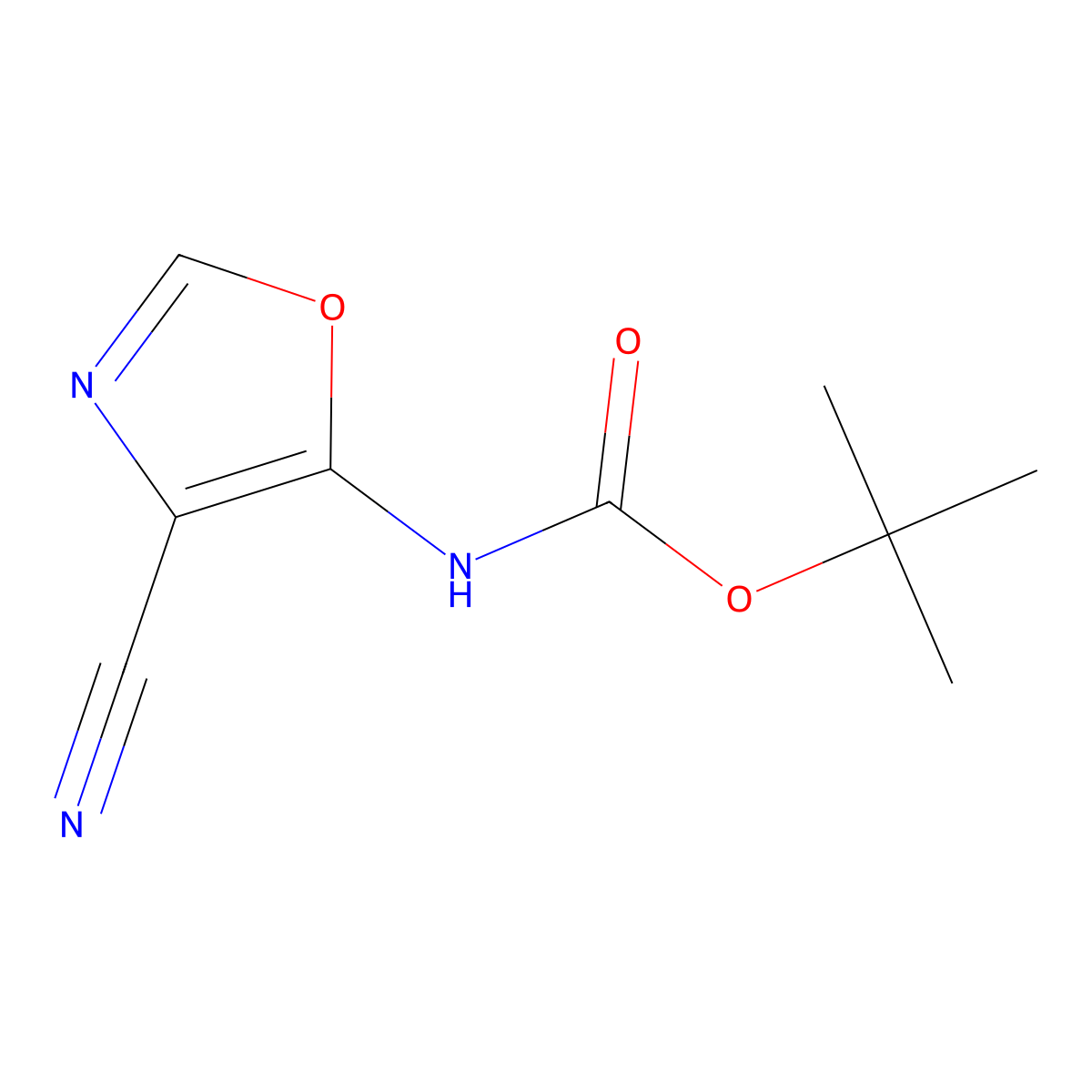 tert-butyl N-(4-cyano-1,3-oxazol-5-yl)carbamate molecular structure, CAS 2680701-92-0