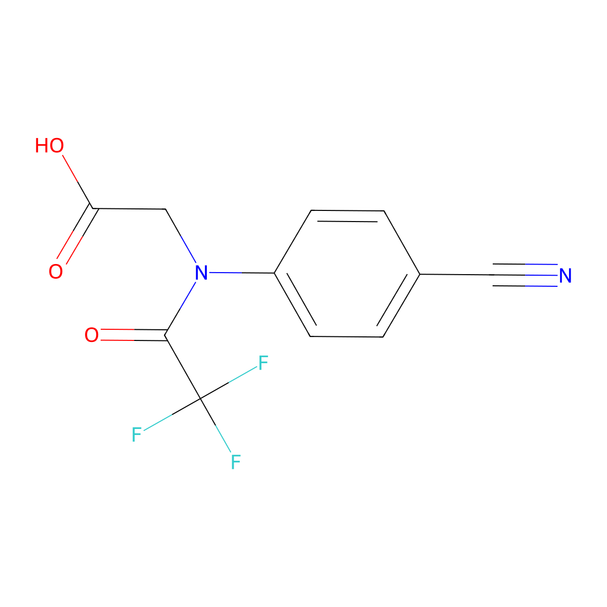2-[N-(4-cyanophenyl)-2,2,2-trifluoroacetamido]acetic acid molecular structure, CAS 2680701-93-1