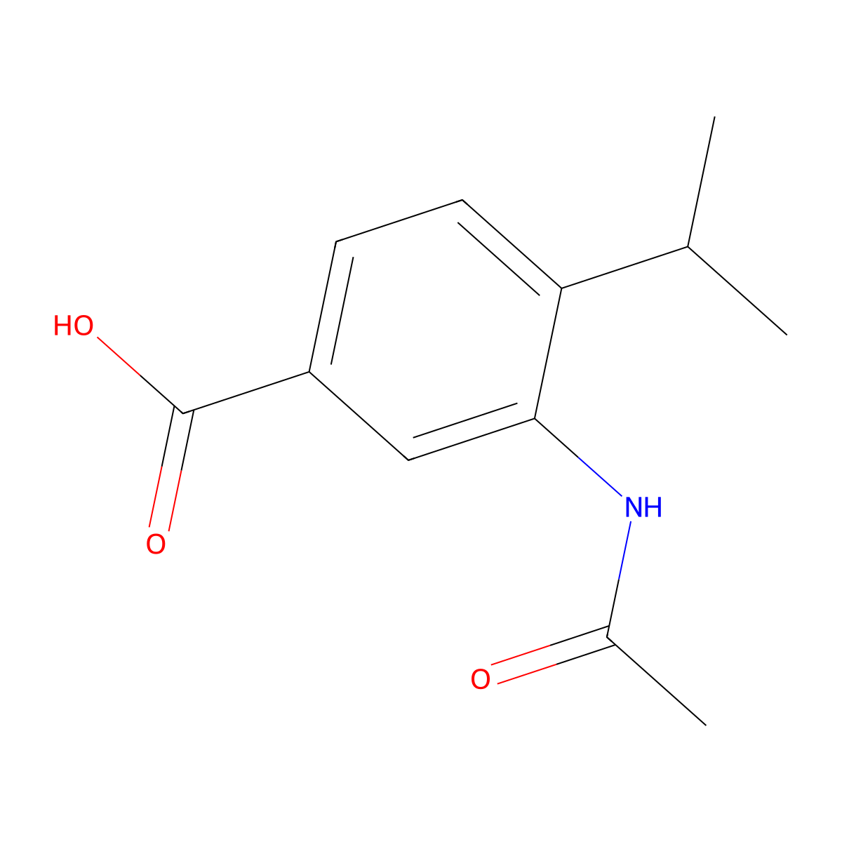3-Acetamido-4-(propan-2-yl)benzoic acid molecular structure, CAS 2680701-95-3