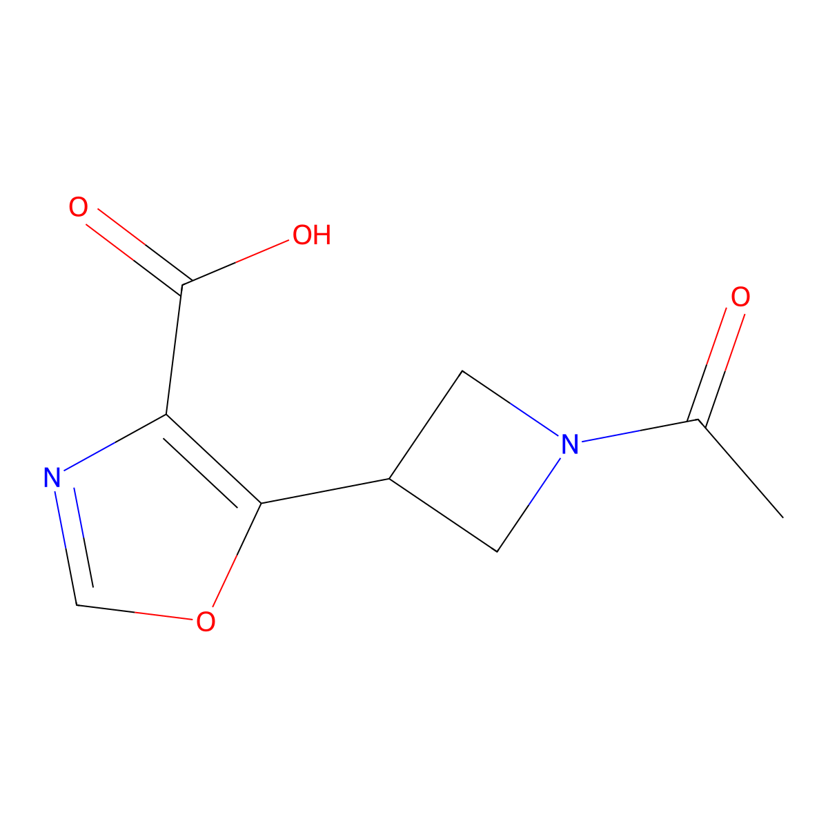5-(1-Acetylazetidin-3-yl)oxazole-4-carboxylic acid molecular structure, CAS 2680702-05-8