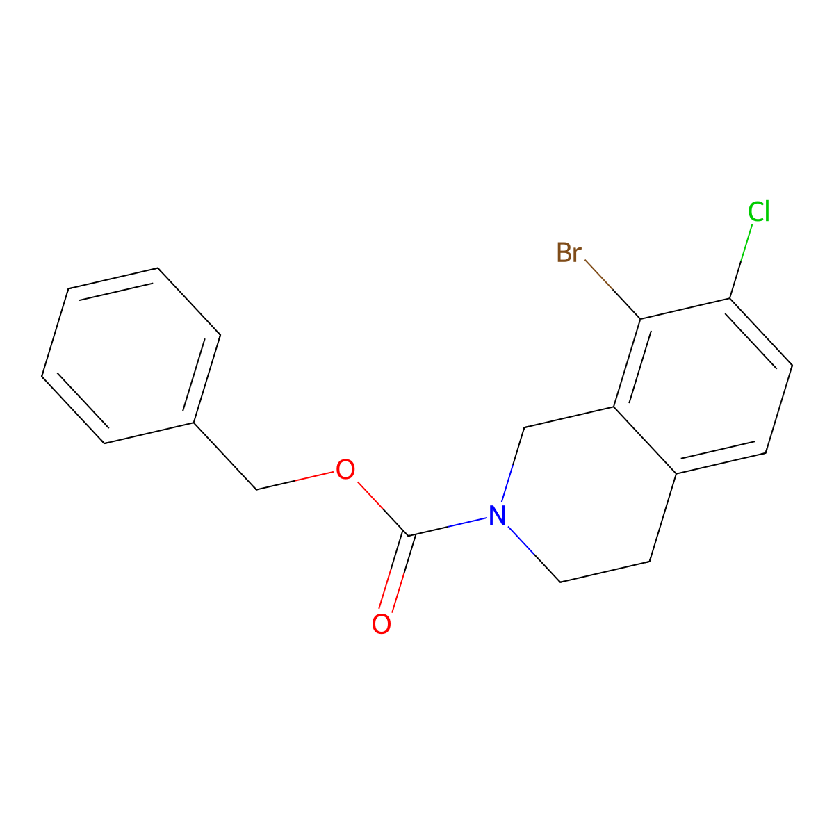 Benzyl 8-bromo-7-chloro-1,2,3,4-tetrahydroisoquinoline-2-carboxylate molecular structure, CAS 2680702-08-1