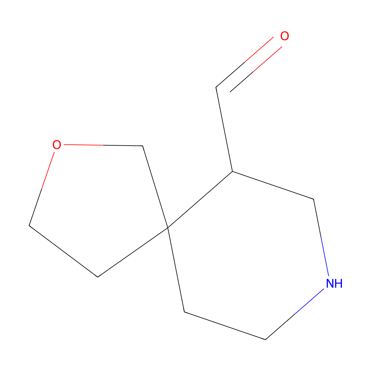 2-Oxa-8-azaspiro[4.5]decane-6-carbaldehyde molecular structure, CAS 2680702-14-9