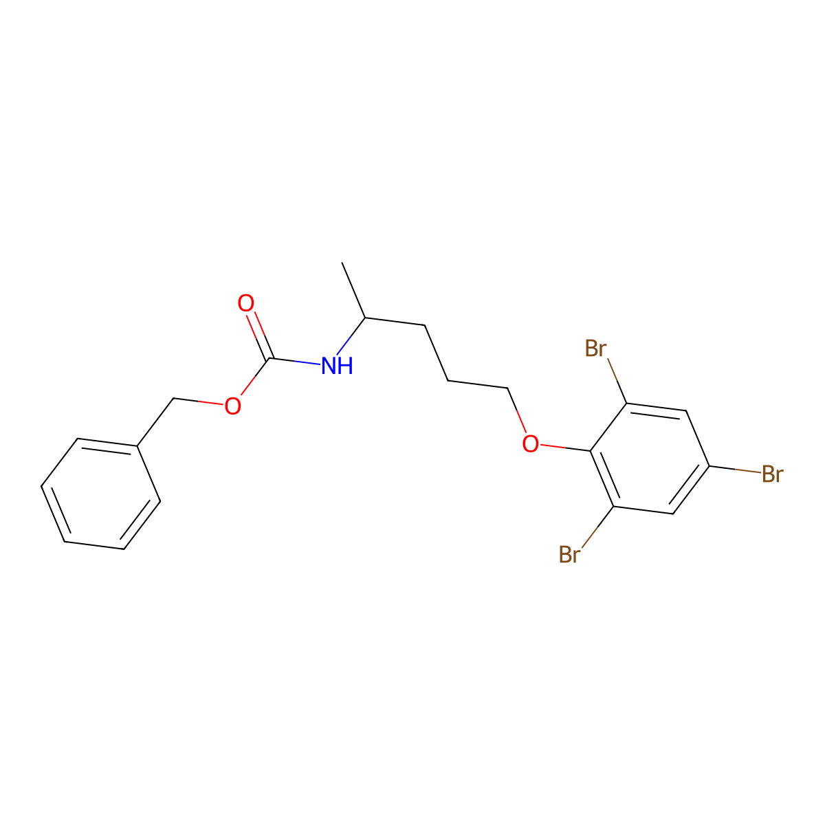 benzyl N-[5-(2,4,6-tribromophenoxy)pentan-2-yl]carbamate molecular structure, CAS 2680702-16-1