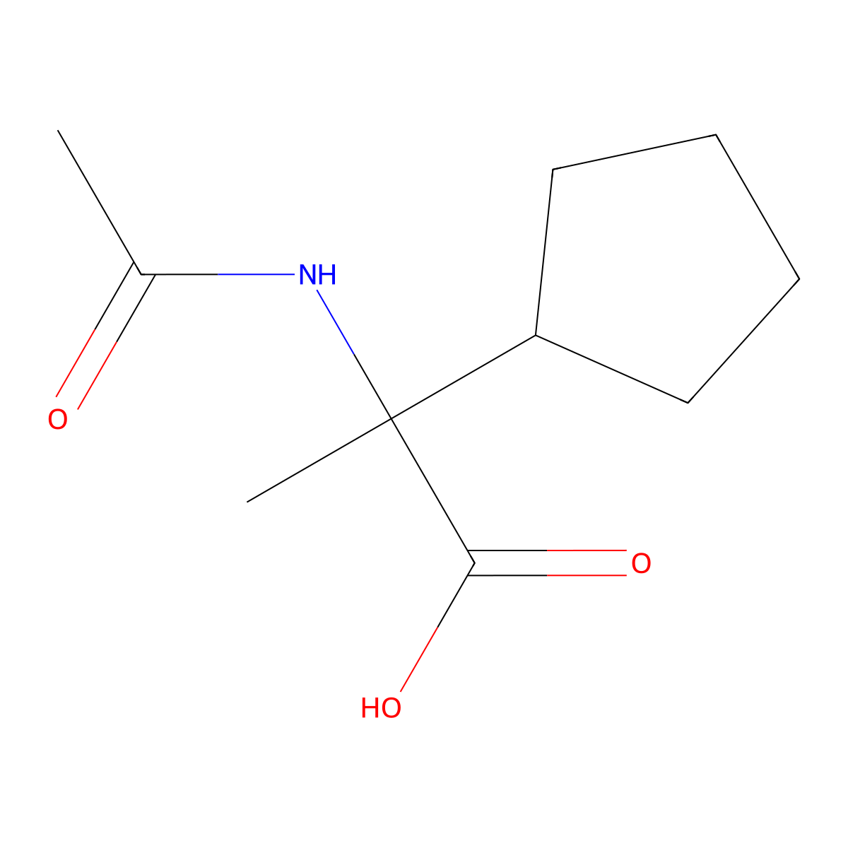 2-Cyclopentyl-2-acetamidopropanoic acid molecular structure, CAS 2680702-17-2