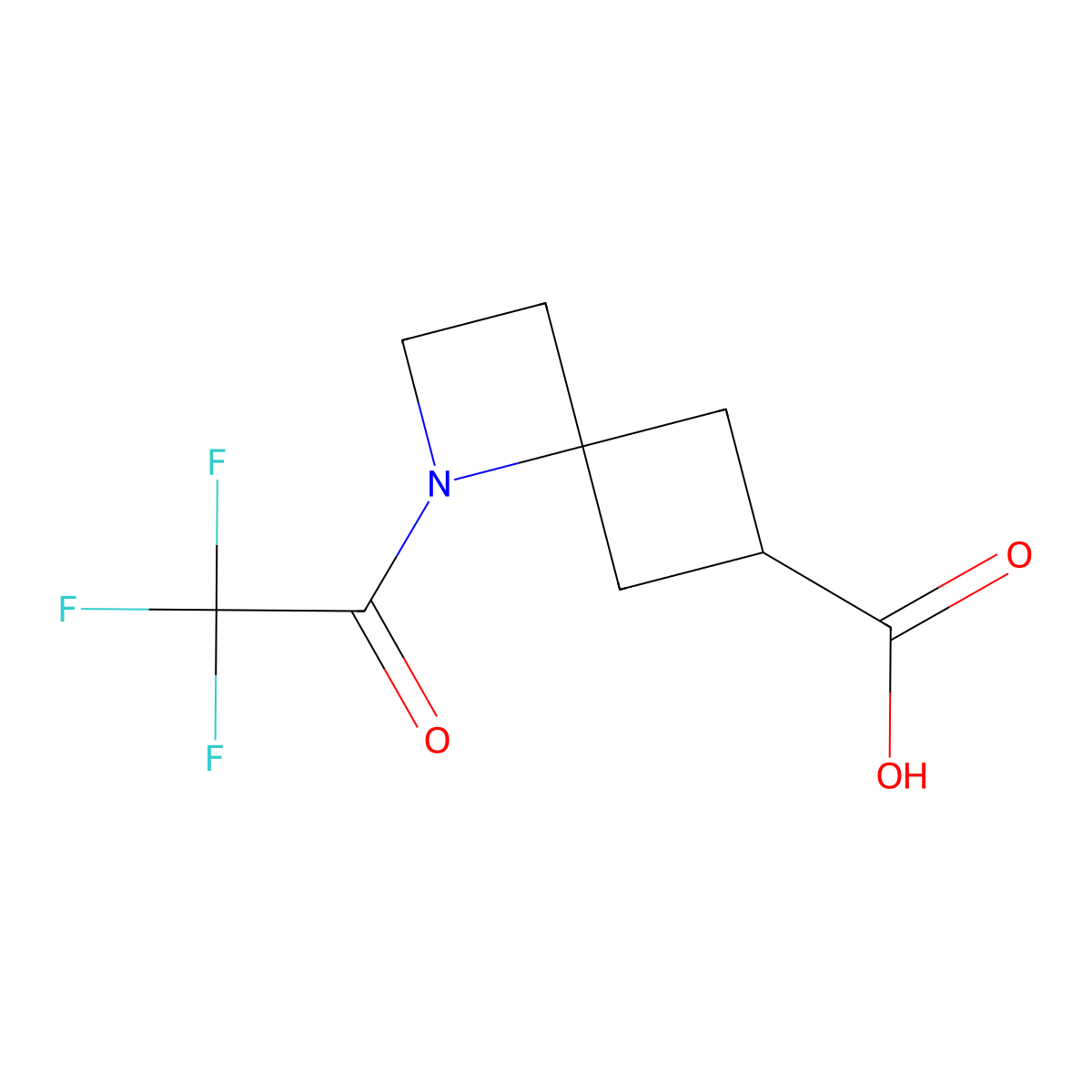 1-(Trifluoroacetyl)-1-azaspiro[3.3]heptane-6-carboxylic acid molecular structure, CAS 2680702-31-0
