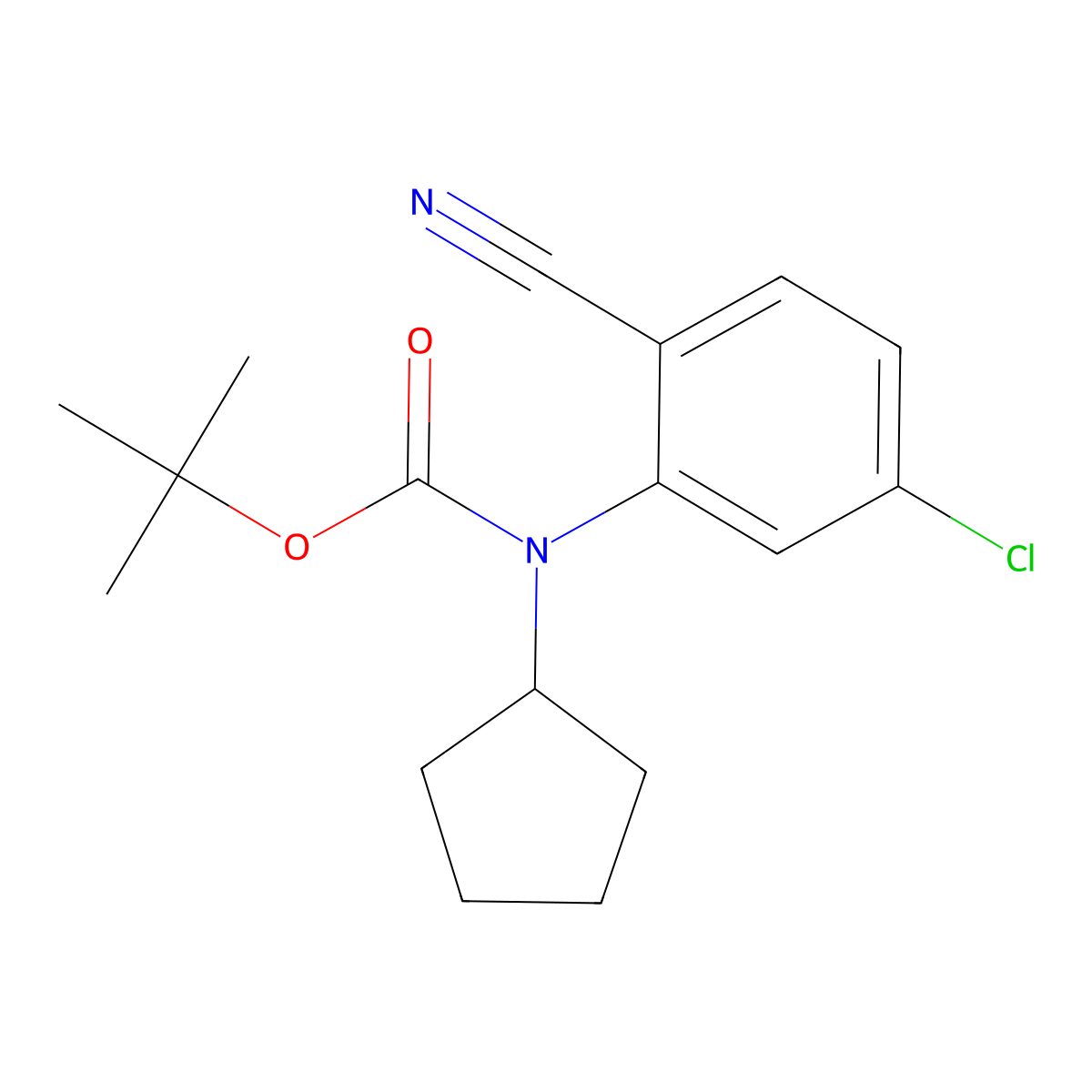 tert-butyl N-(5-chloro-2-cyanophenyl)-N-cyclopentylcarbamate molecular structure, CAS 2680702-39-8