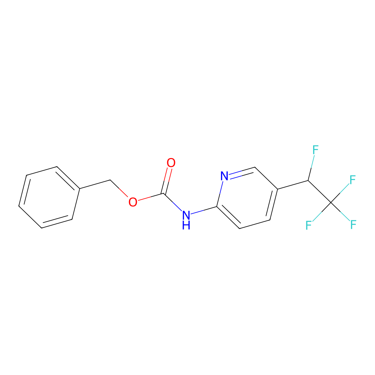 benzyl N-[5-(1,2,2,2-tetrafluoroethyl)pyridin-2-yl]carbamate molecular structure, CAS 2680702-40-1