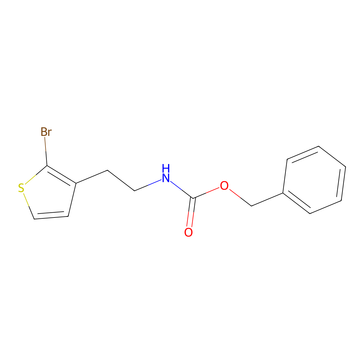 benzyl N-[2-(2-bromothiophen-3-yl)ethyl]carbamate molecular structure, CAS 2680702-49-0