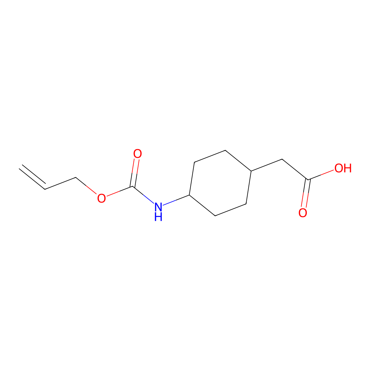 2-(4-{[(Prop-2-en-1-yloxy)carbonyl]amino}cyclohexyl)acetic acid molecular structure, CAS 2680702-52-5