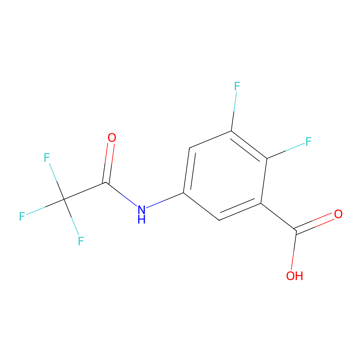 2,3-Difluoro-5-(2,2,2-trifluoroacetamido)benzoic acid molecular structure, CAS 2680702-53-6
