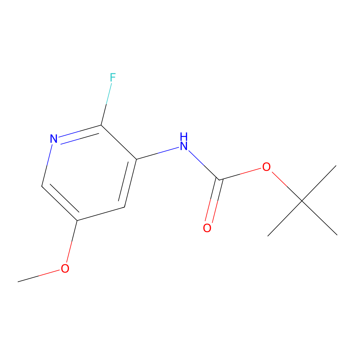 tert-butyl N-(2-fluoro-5-methoxypyridin-3-yl)carbamate molecular structure, CAS 2680702-58-1