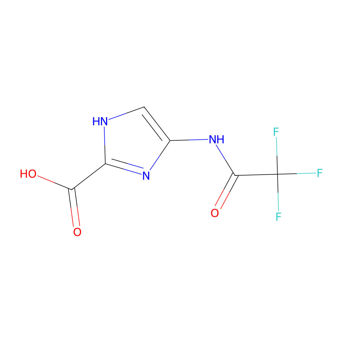 4-(2,2,2-trifluoroacetamido)-1H-imidazole-2-carboxylic acid molecular structure, CAS 2680702-69-4