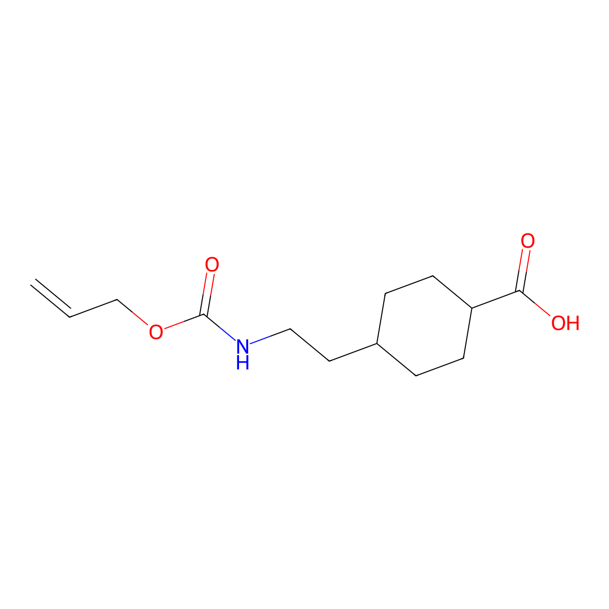 4-(2-{[(Prop-2-en-1-yloxy)carbonyl]amino}ethyl)cyclohexane-1-carboxylic acid molecular structure, CAS 2680702-72-9
