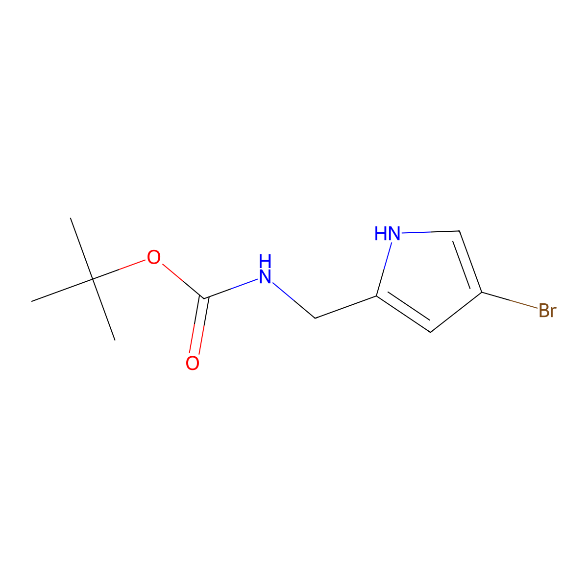 tert-butyl N-[(4-bromo-1H-pyrrol-2-yl)methyl]carbamate molecular structure, CAS 2680702-86-5