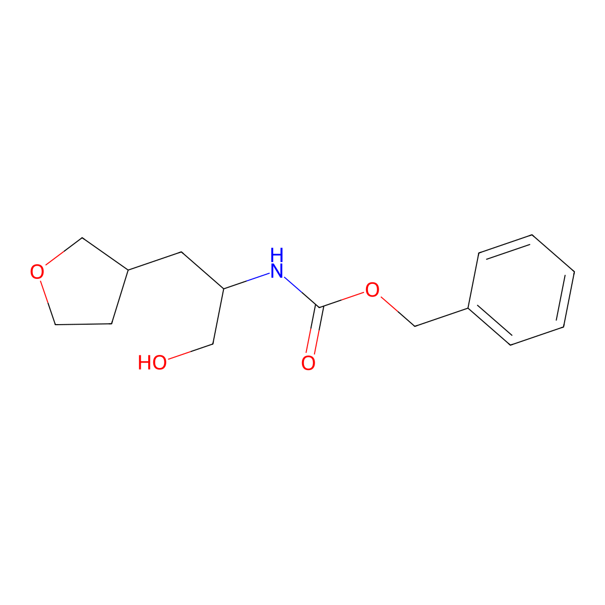 benzyl N-[1-hydroxy-3-(oxolan-3-yl)propan-2-yl]carbamate molecular structure, CAS 2680702-92-3