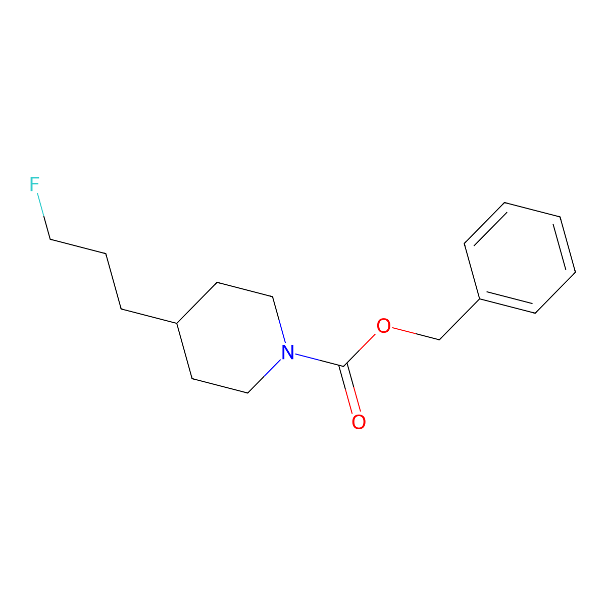 Benzyl 4-(3-fluoropropyl)piperidine-1-carboxylate molecular structure, CAS 2680702-96-7