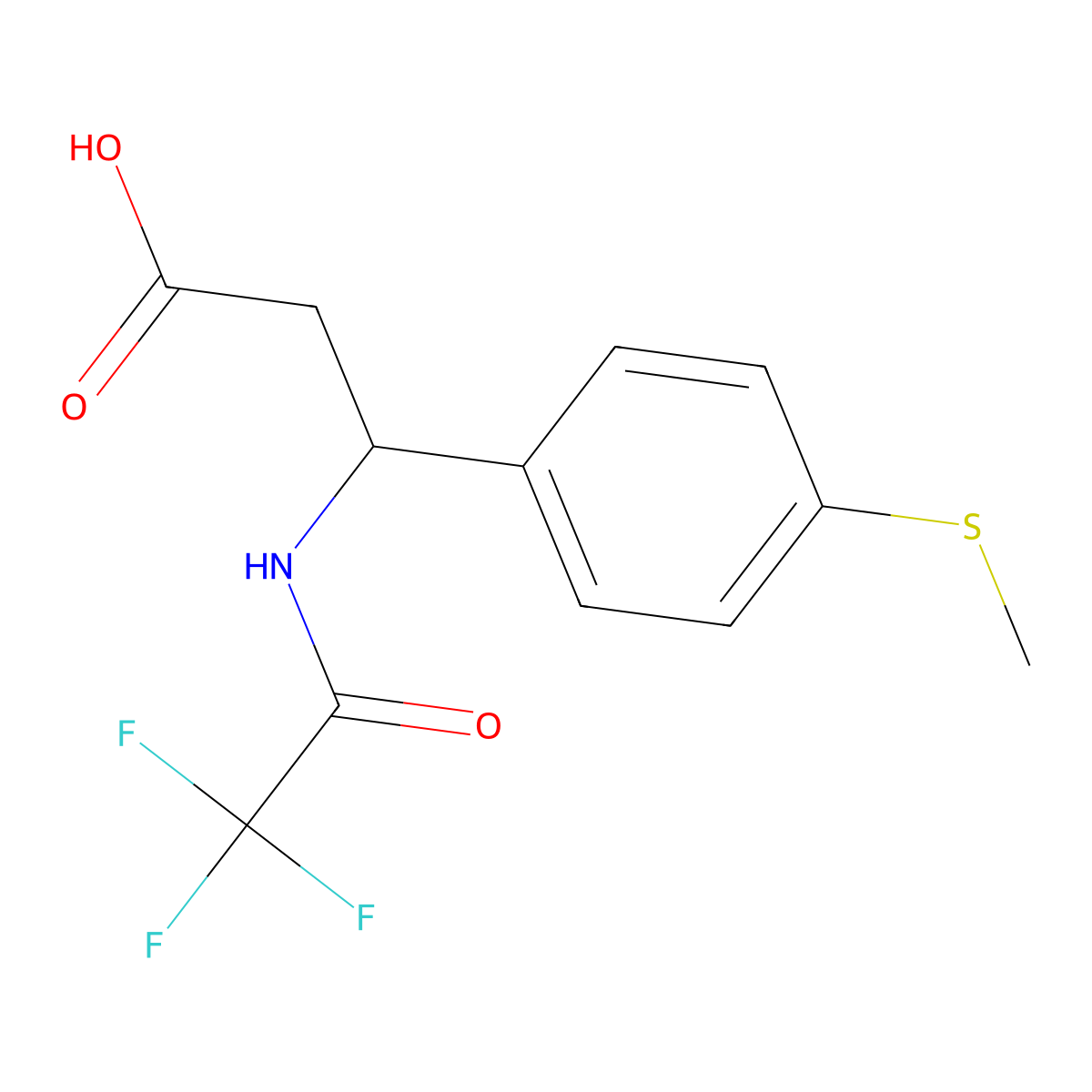 3-[4-(Methylsulfanyl)phenyl]-3-(2,2,2-trifluoroacetamido)propanoic acid molecular structure, CAS 2680702-98-9