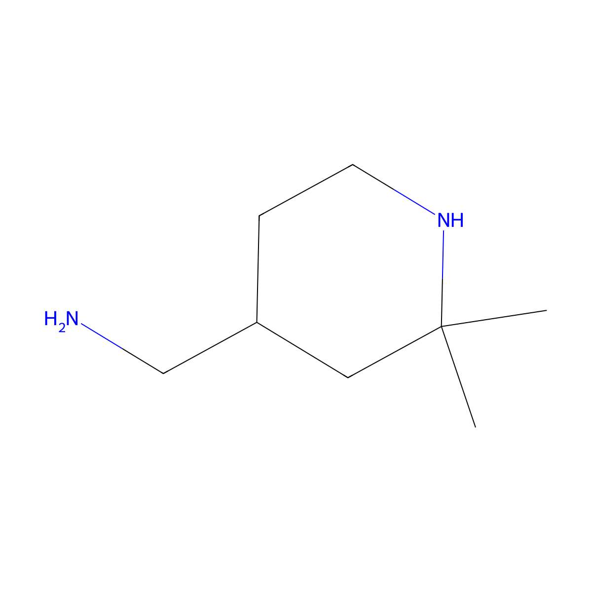 (2,2-Dimethylpiperidin-4-yl)methanamine molecular structure, CAS 2680703-04-0