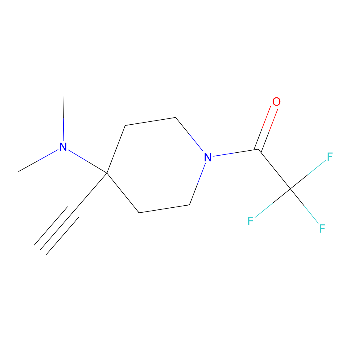 1-[4-(Dimethylamino)-4-ethynylpiperidin-1-yl]-2,2,2-trifluoroethan-1-one molecular structure, CAS 2680703-08-4