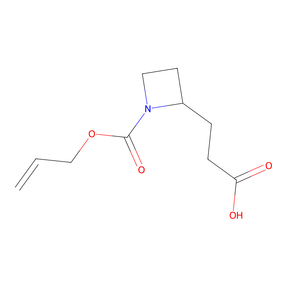 3-{1-[(Prop-2-en-1-yloxy)carbonyl]azetidin-2-yl}propanoic acid molecular structure, CAS 2680703-11-9