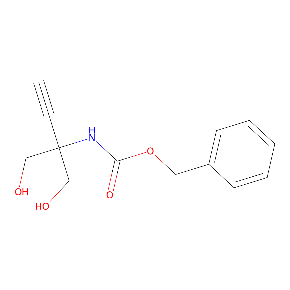 benzyl N-(2-ethynyl-1,3-dihydroxypropan-2-yl)carbamate molecular structure, CAS 2680703-12-0