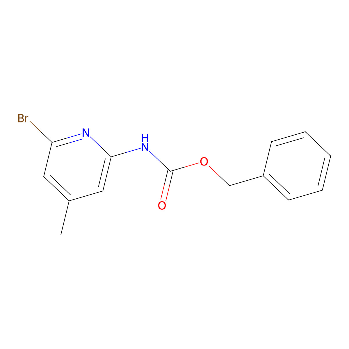 benzyl N-(6-bromo-4-methylpyridin-2-yl)carbamate molecular structure, CAS 2680703-13-1