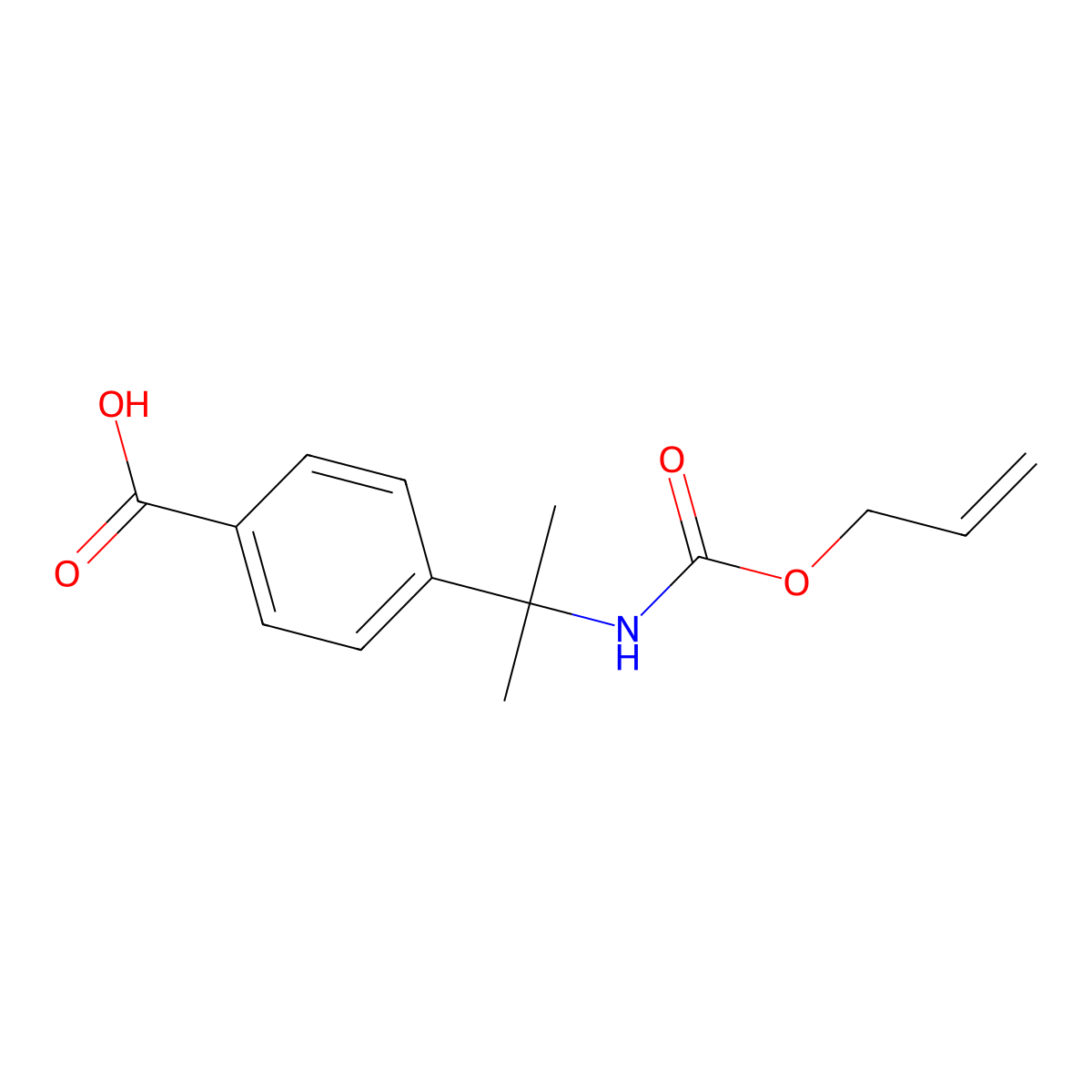 4-(2-{[(Prop-2-en-1-yloxy)carbonyl]amino}propan-2-yl)benzoic acid molecular structure, CAS 2680703-15-3