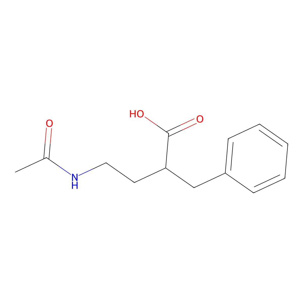 2-Benzyl-4-acetamidobutanoic acid molecular structure, CAS 2680703-34-6