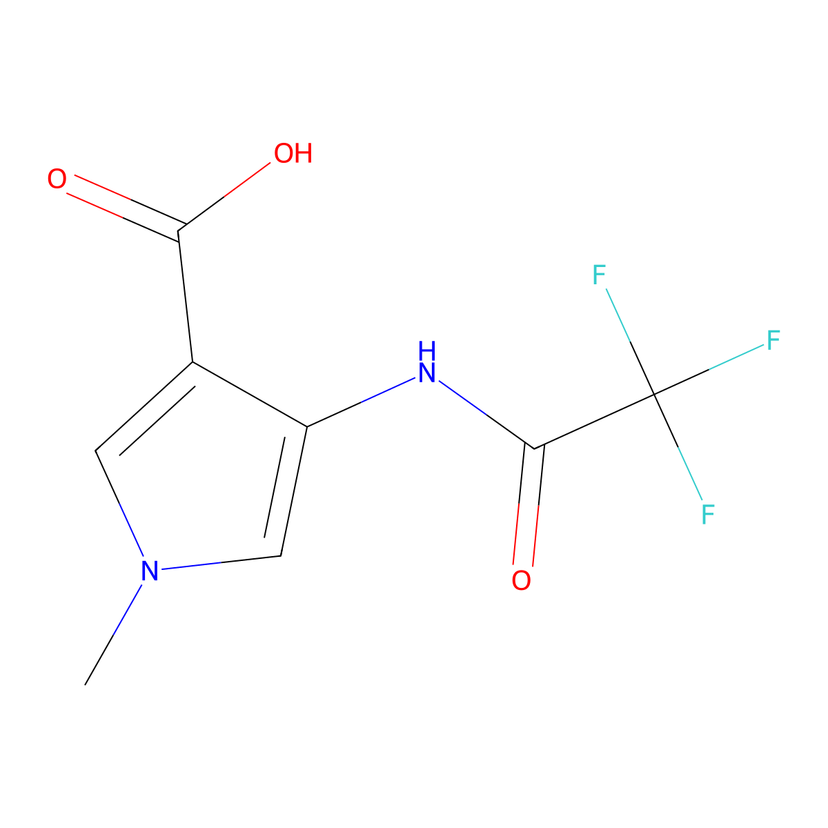1-methyl-4-(2,2,2-trifluoroacetamido)-1H-pyrrole-3-carboxylic acid molecular structure, CAS 2680703-40-4