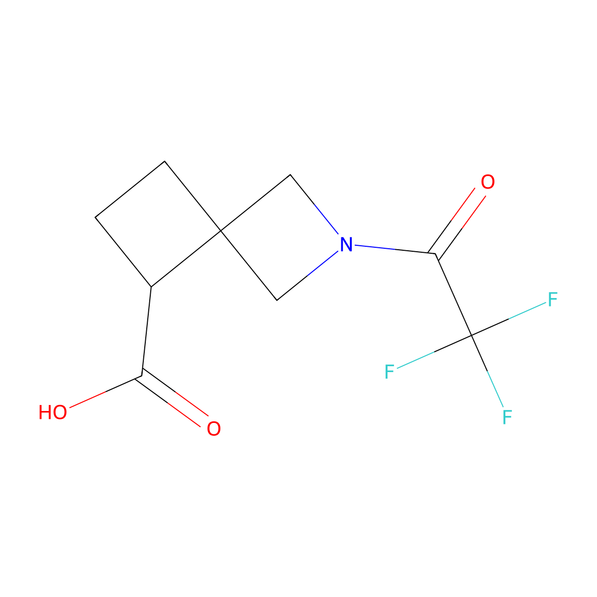 2-(2,2,2-Trifluoroacetyl)-2-azaspiro[3.3]heptane-5-carboxylic acid molecular structure, CAS 2680703-45-9