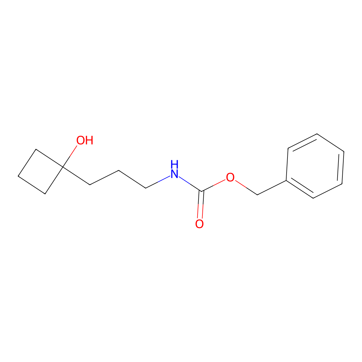 benzyl N-[3-(1-hydroxycyclobutyl)propyl]carbamate molecular structure, CAS 2680703-47-1