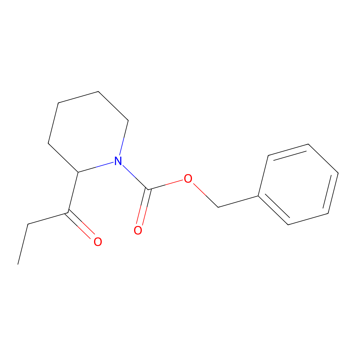 Benzyl 2-propanoylpiperidine-1-carboxylate molecular structure, CAS 2680703-61-9