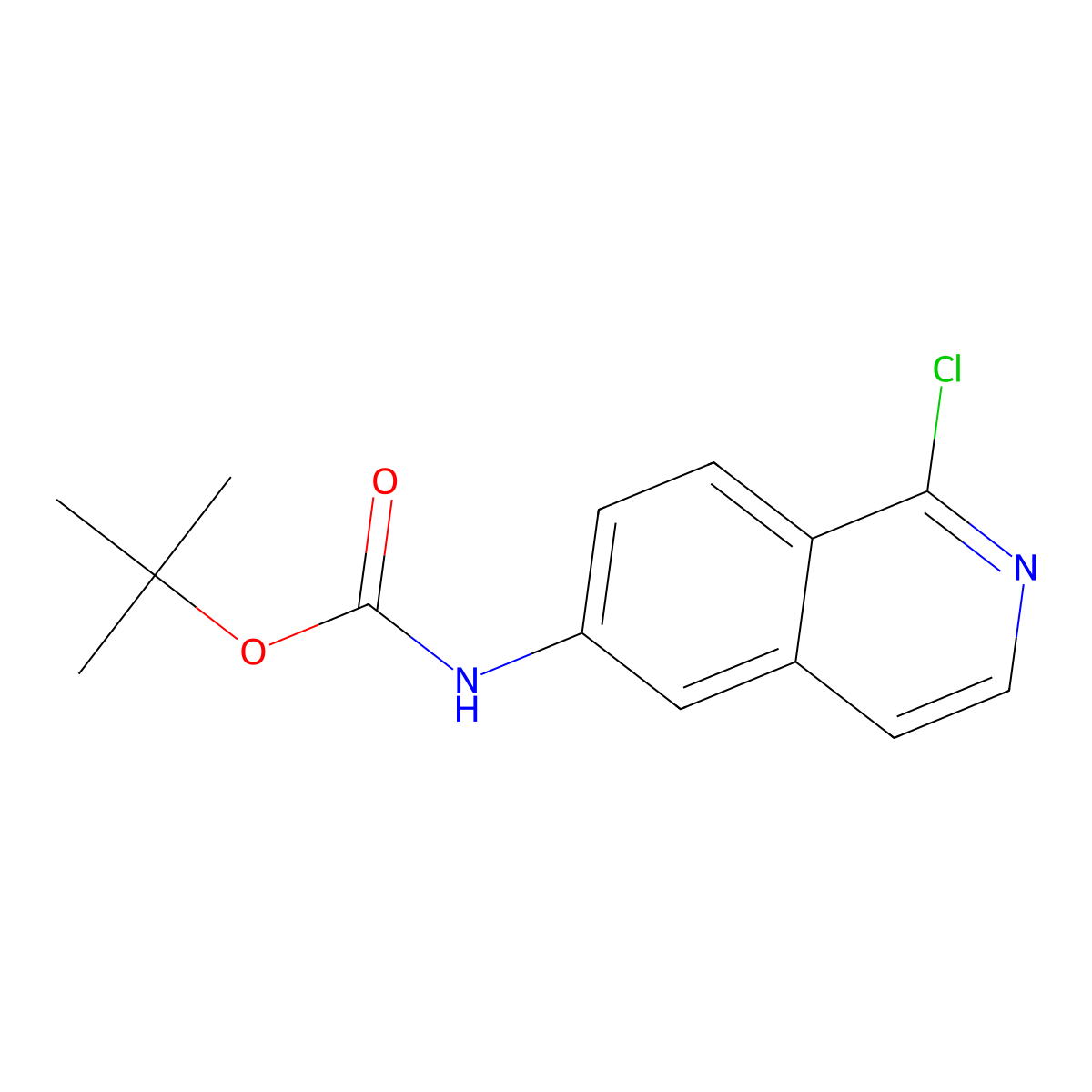 Tert-butyl (1-chloroisoquinolin-6-YL)carbamate molecular structure, CAS 2680703-72-2
