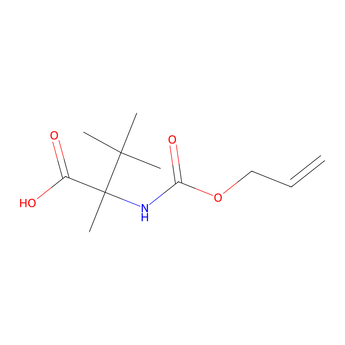 2,3,3-Trimethyl-2-{[(prop-2-en-1-yloxy)carbonyl]amino}butanoic acid molecular structure, CAS 2680703-74-4