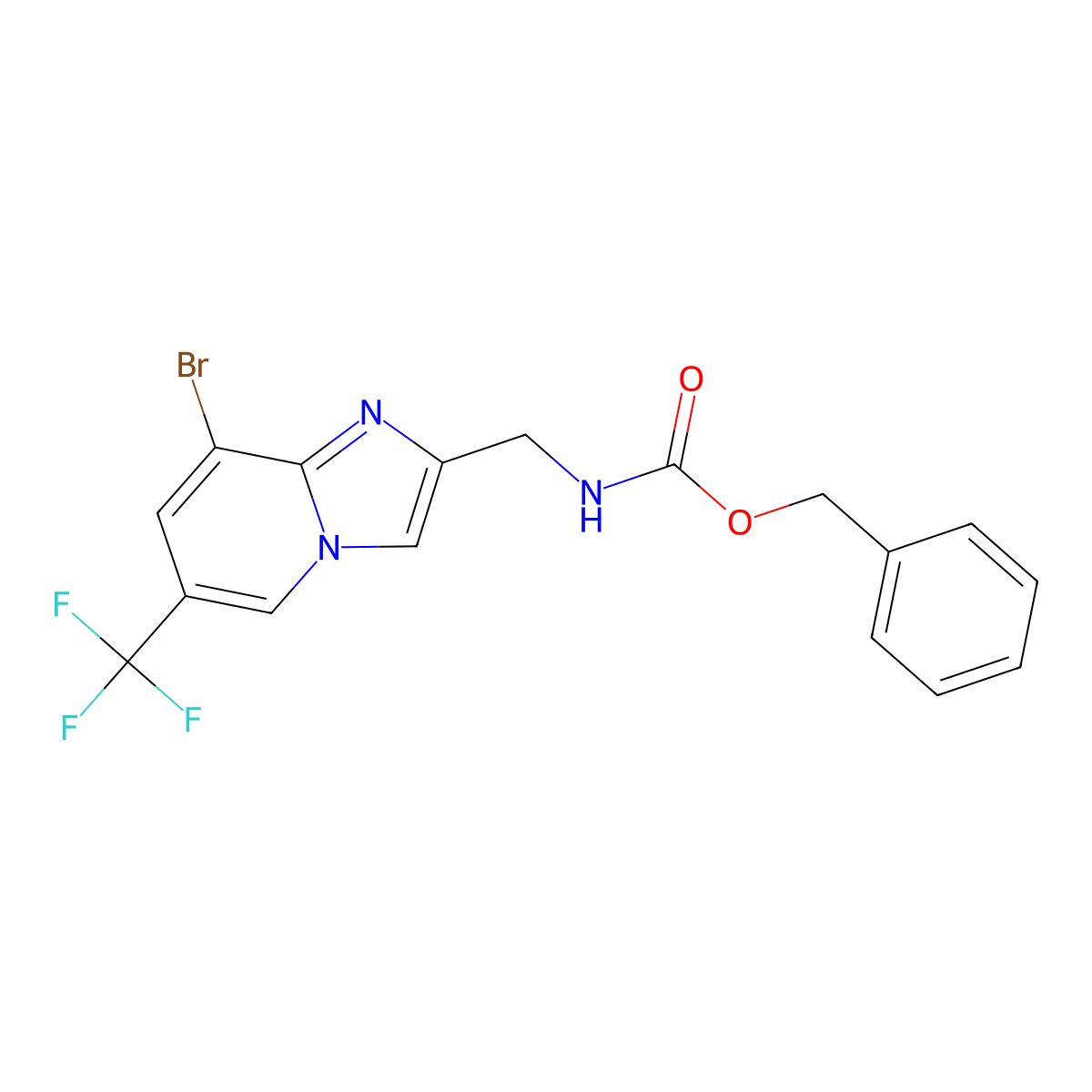 benzyl N-{[8-bromo-6-(trifluoromethyl)imidazo[1,2-a]pyridin-2-yl]methyl}carbamate molecular structure, CAS 2680703-83-5