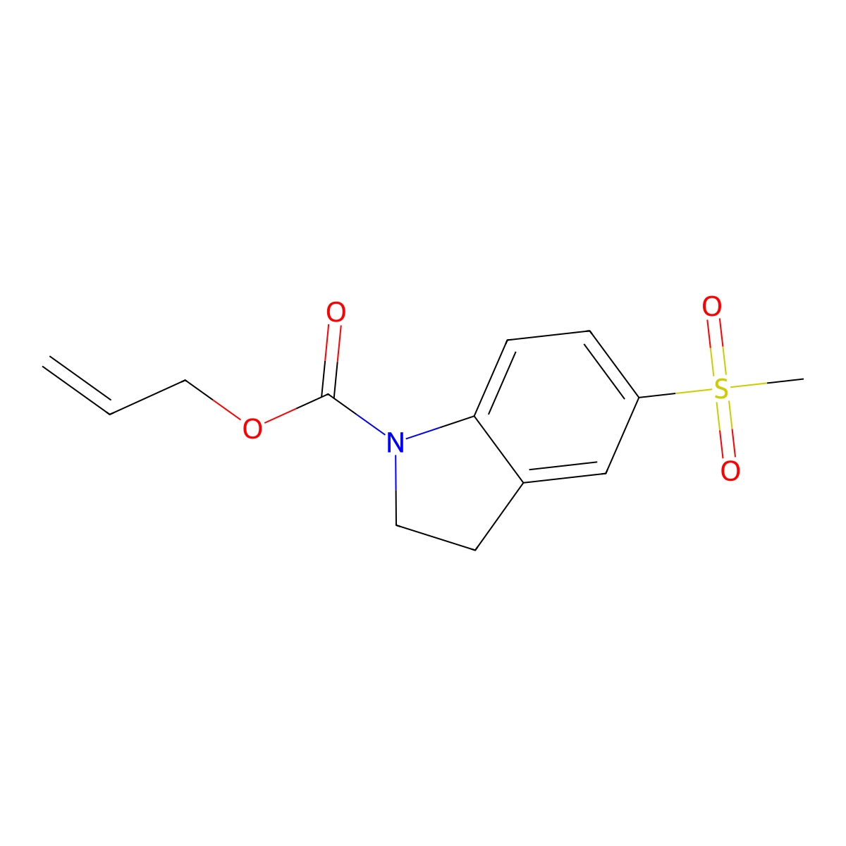 prop-2-en-1-yl 5-methanesulfonyl-2,3-dihydro-1H-indole-1-carboxylate molecular structure, CAS 2680703-92-6