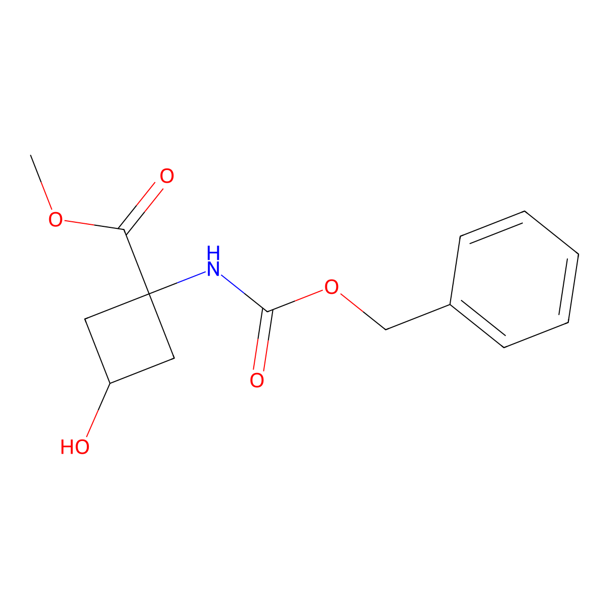 Methyl 1-{[(benzyloxy)carbonyl]amino}-3-hydroxycyclobutane-1-carboxylate molecular structure, CAS 2680703-93-7