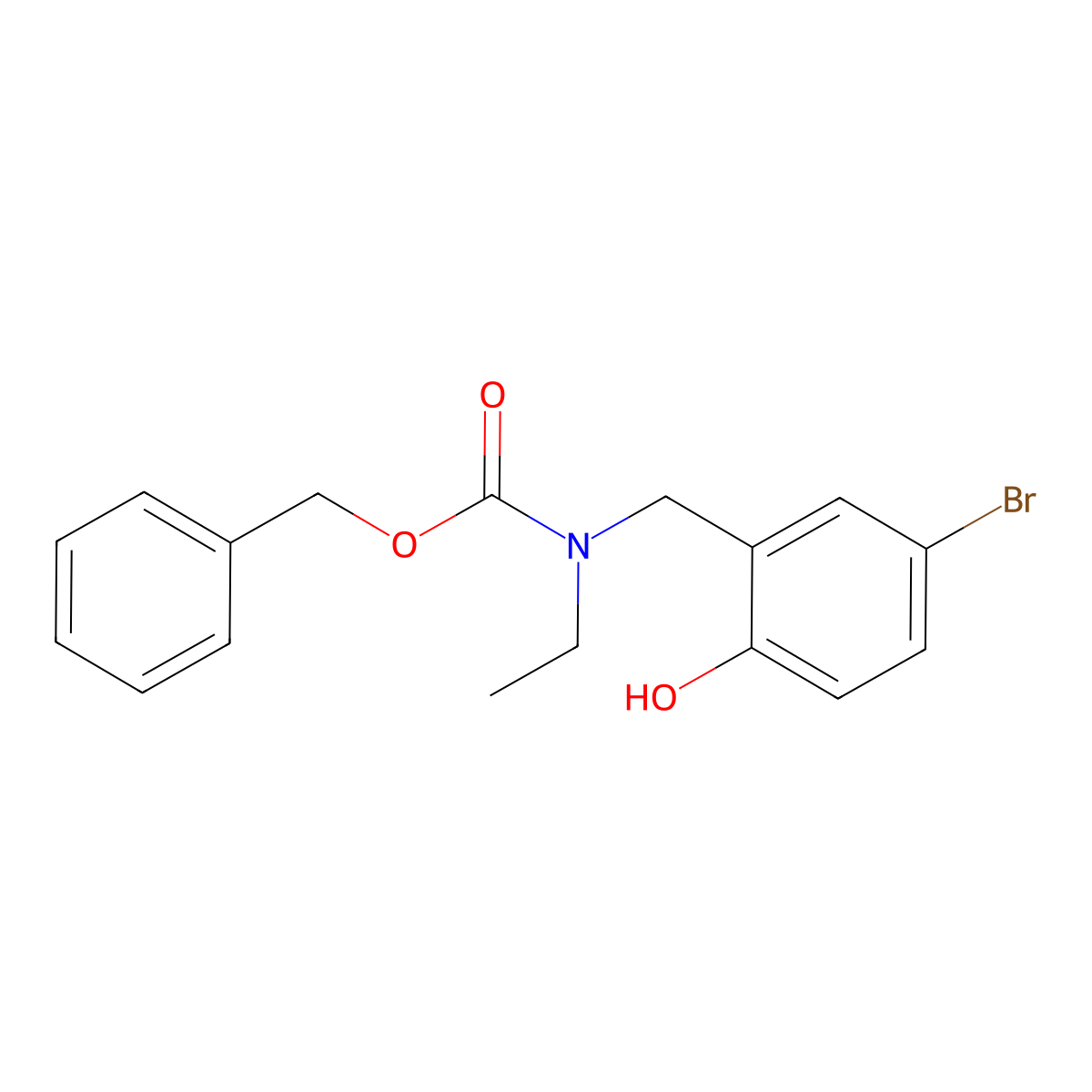 benzyl N-[(5-bromo-2-hydroxyphenyl)methyl]-N-ethylcarbamate molecular structure, CAS 2680703-96-0