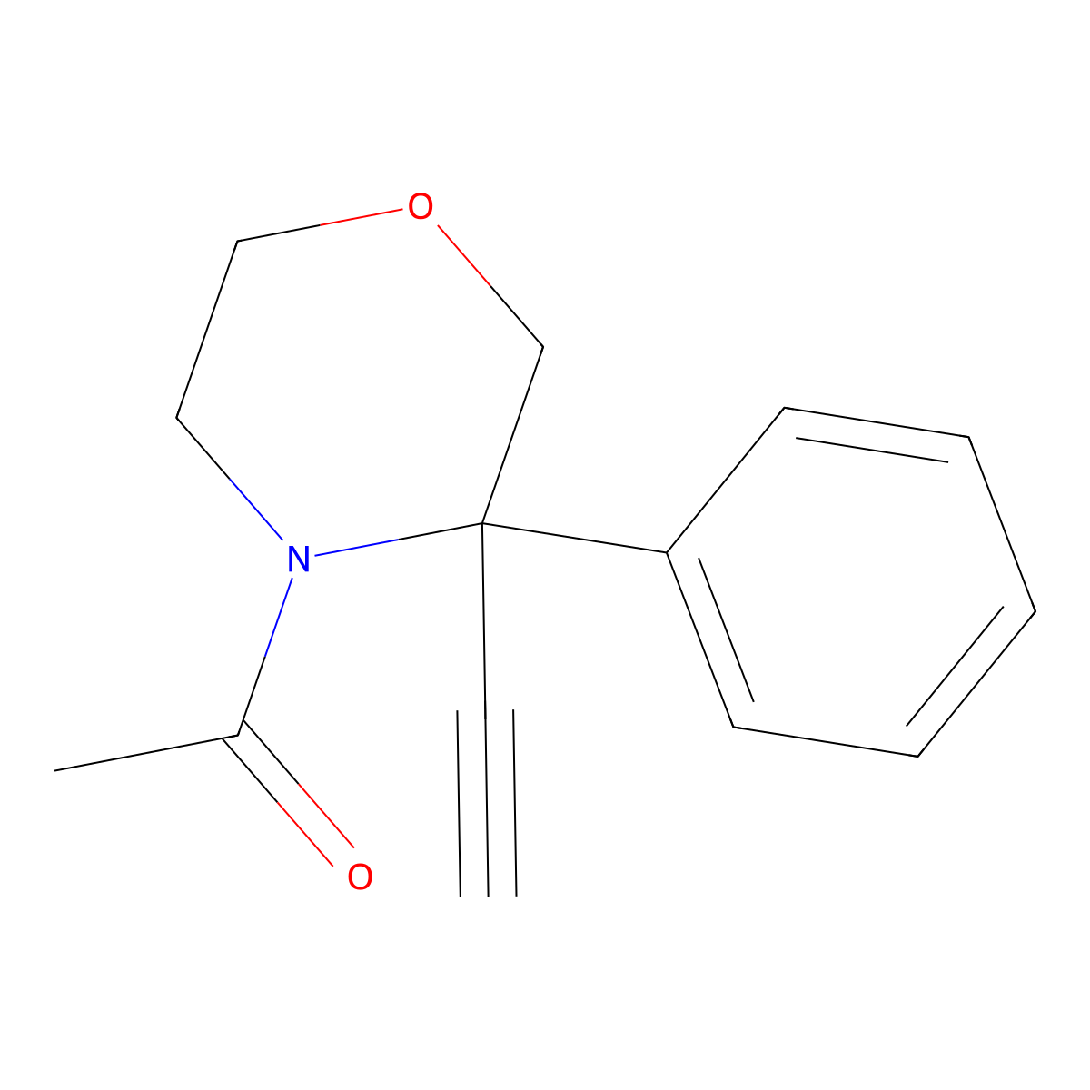 1-(3-Ethynyl-3-phenylmorpholin-4-yl)ethan-1-one molecular structure, CAS 2680704-02-1