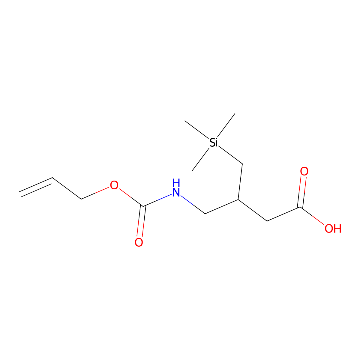 4-{[(Prop-2-en-1-yloxy)carbonyl]amino}-3-[(trimethylsilyl)methyl]butanoic acid molecular structure, CAS 2680704-11-2