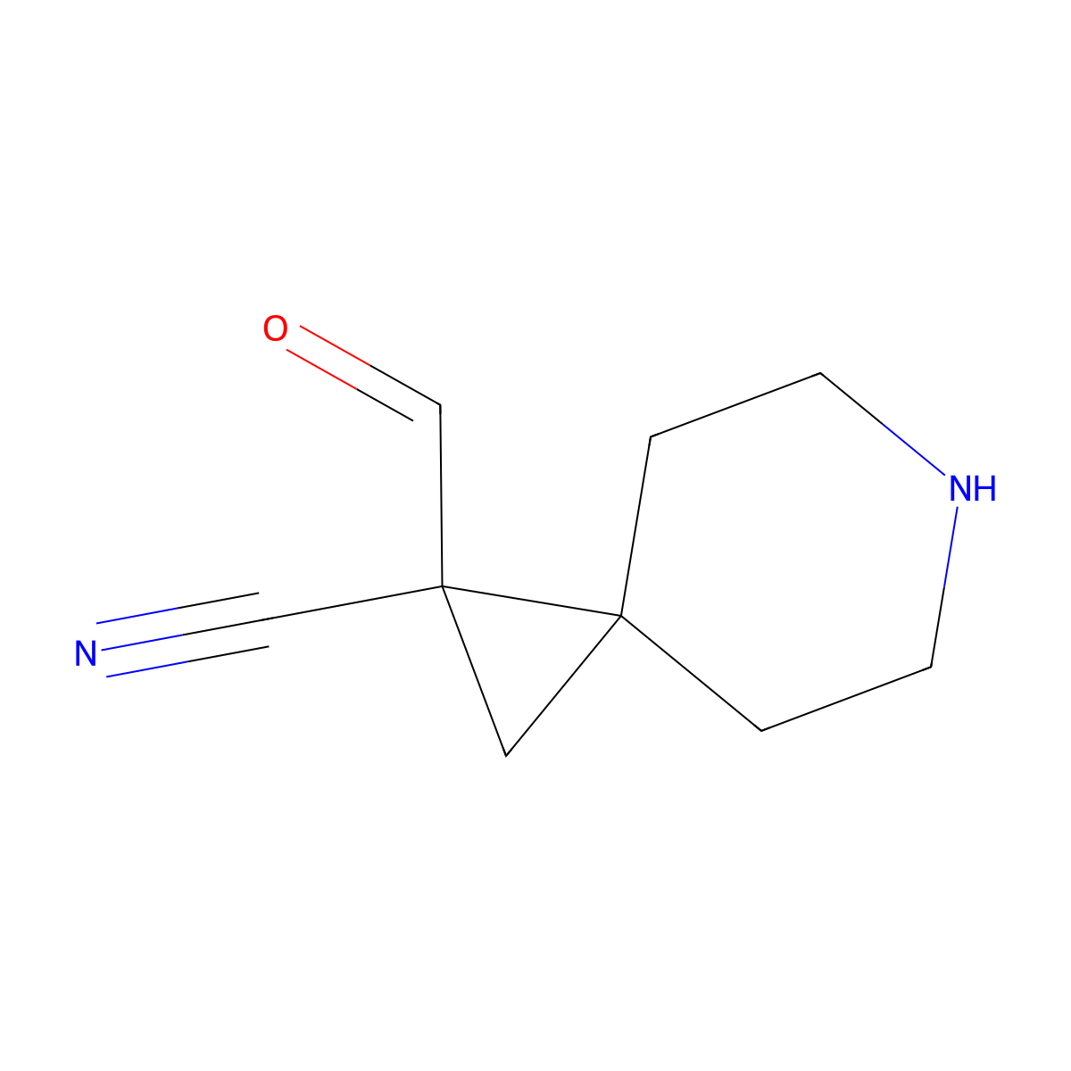 1-Formyl-6-azaspiro[2.5]octane-1-carbonitrile molecular structure, CAS 2680704-13-4