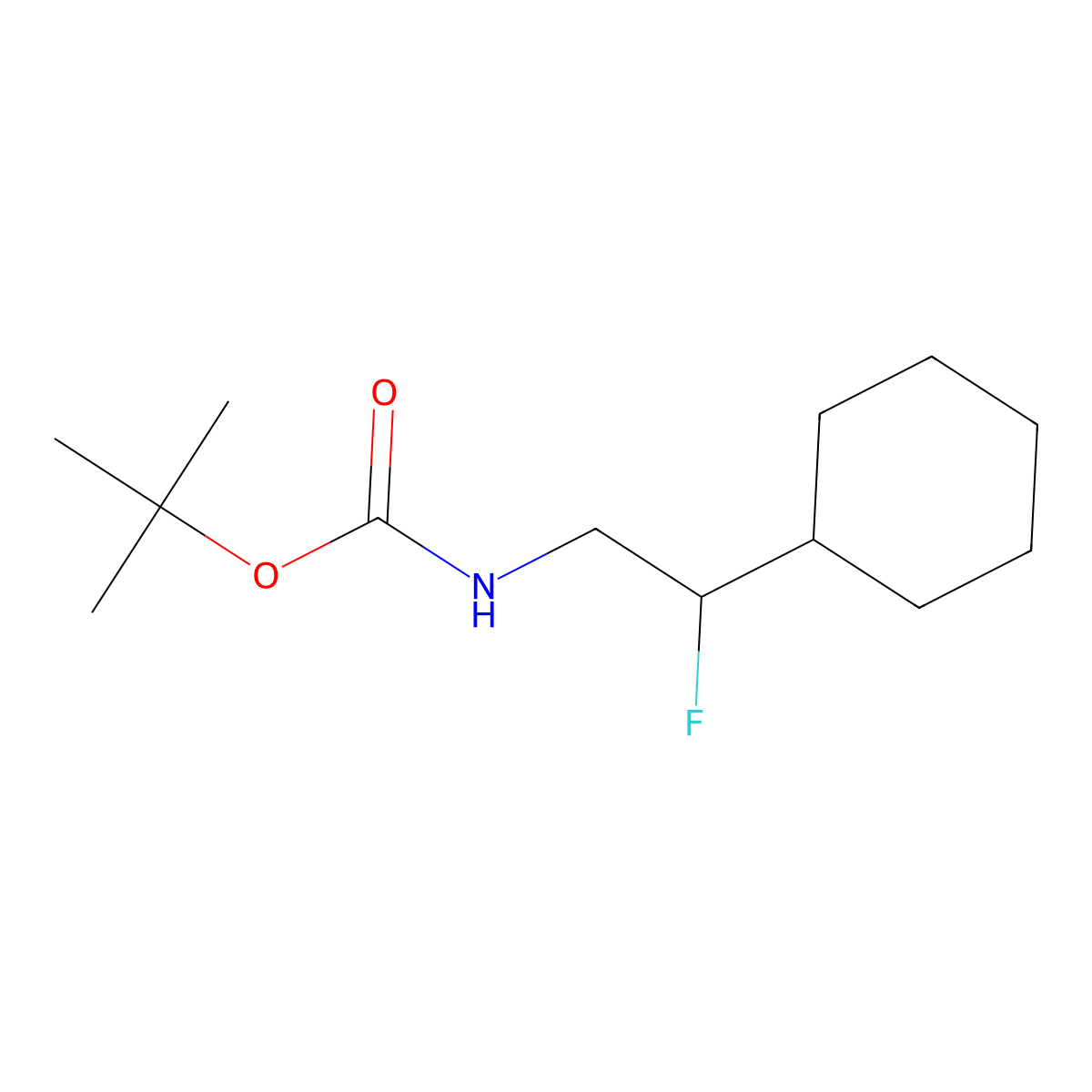 tert-butyl N-(2-cyclohexyl-2-fluoroethyl)carbamate molecular structure, CAS 2680704-15-6