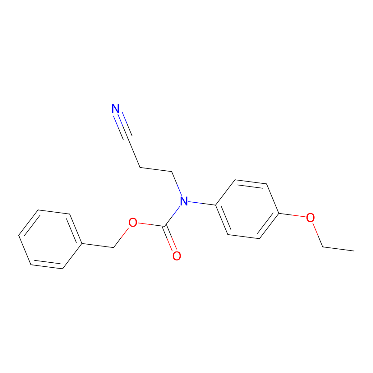 benzyl N-(2-cyanoethyl)-N-(4-ethoxyphenyl)carbamate molecular structure, CAS 2680704-27-0