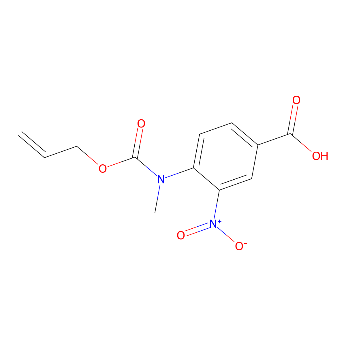 4-{Methyl[(prop-2-en-1-yloxy)carbonyl]amino}-3-nitrobenzoic acid molecular structure, CAS 2680704-29-2