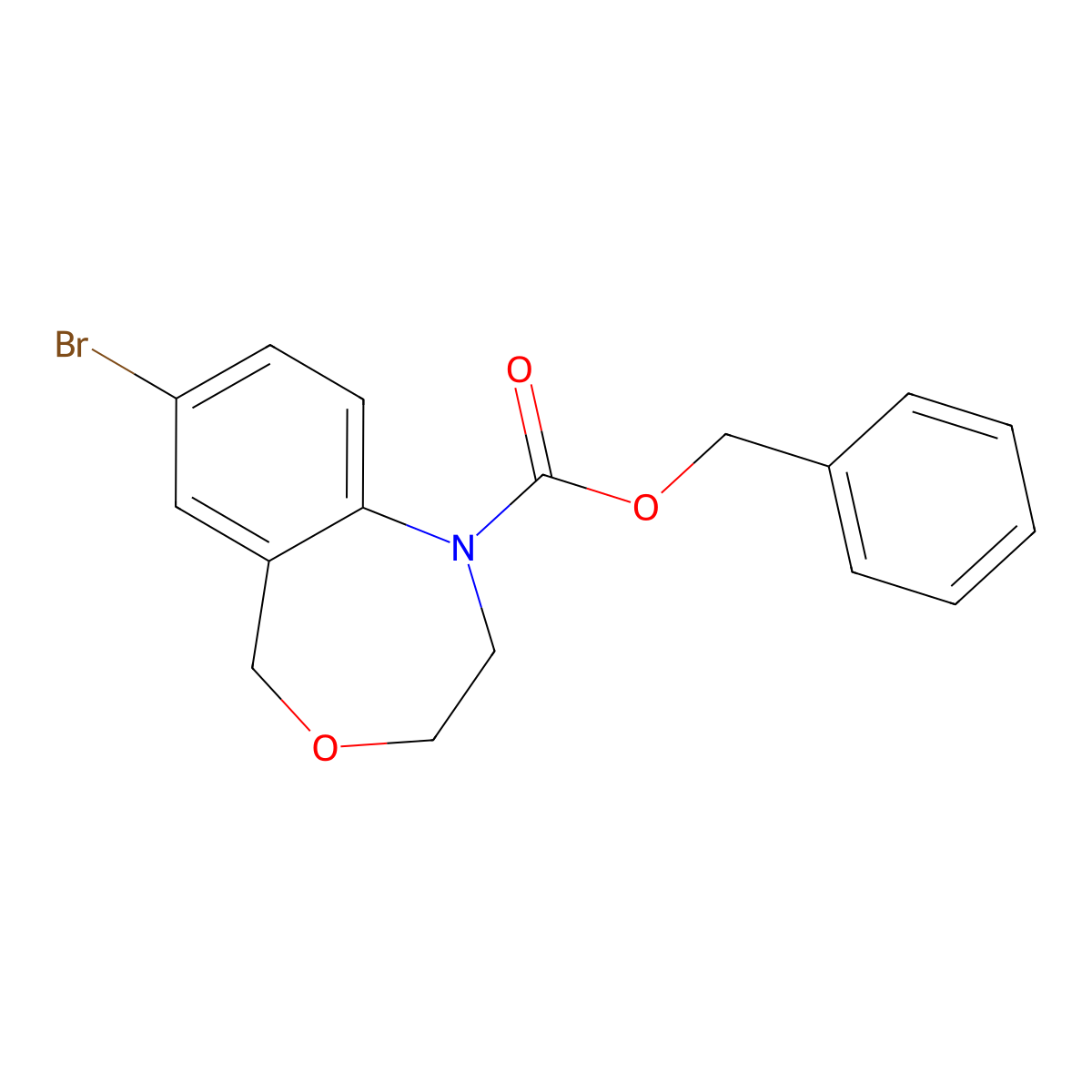 Benzyl 7-bromo-1,2,3,5-tetrahydro-4,1-benzoxazepine-1-carboxylate molecular structure, CAS 2680704-30-5
