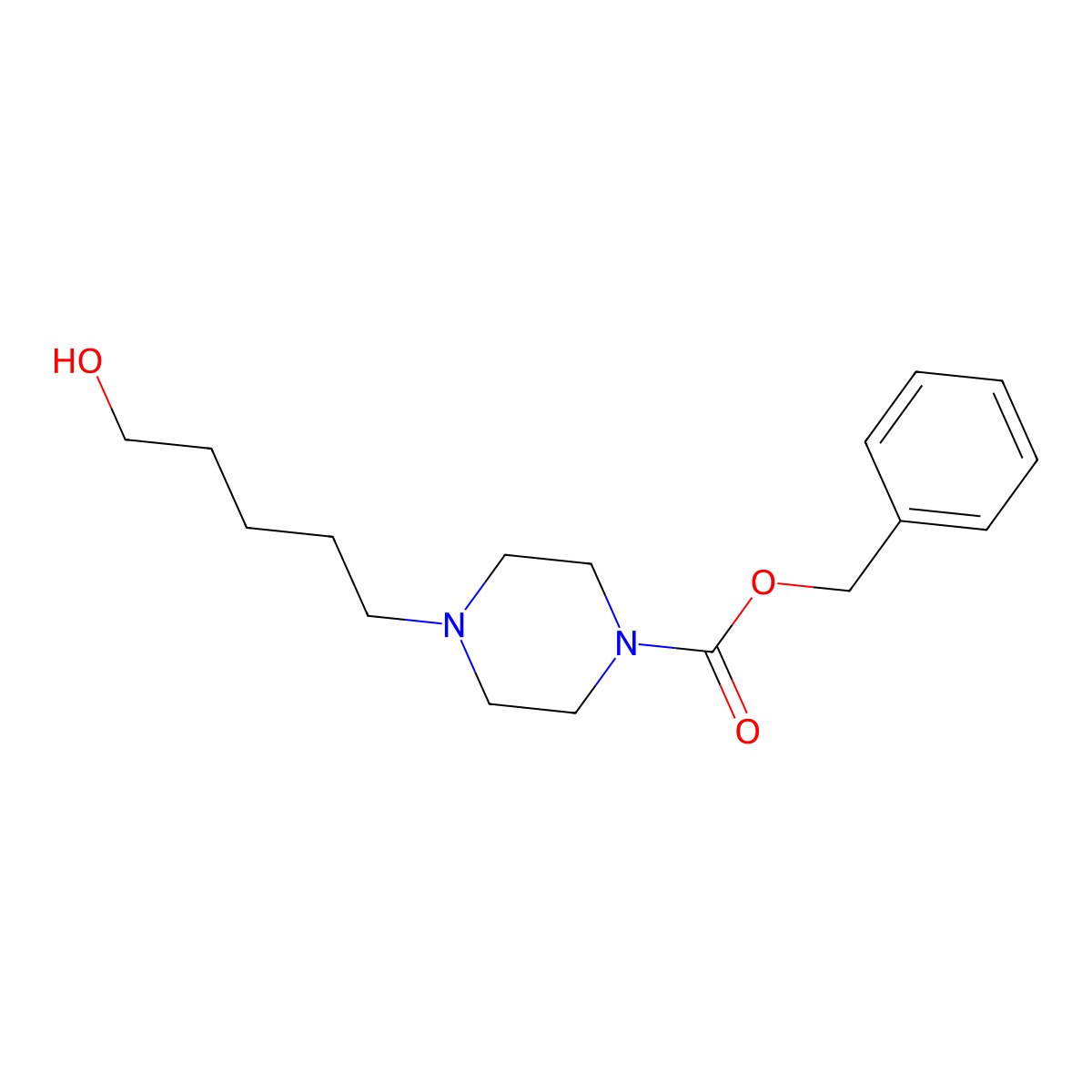 Benzyl 4-(5-hydroxypentyl)piperazine-1-carboxylate molecular structure, CAS 2680704-31-6