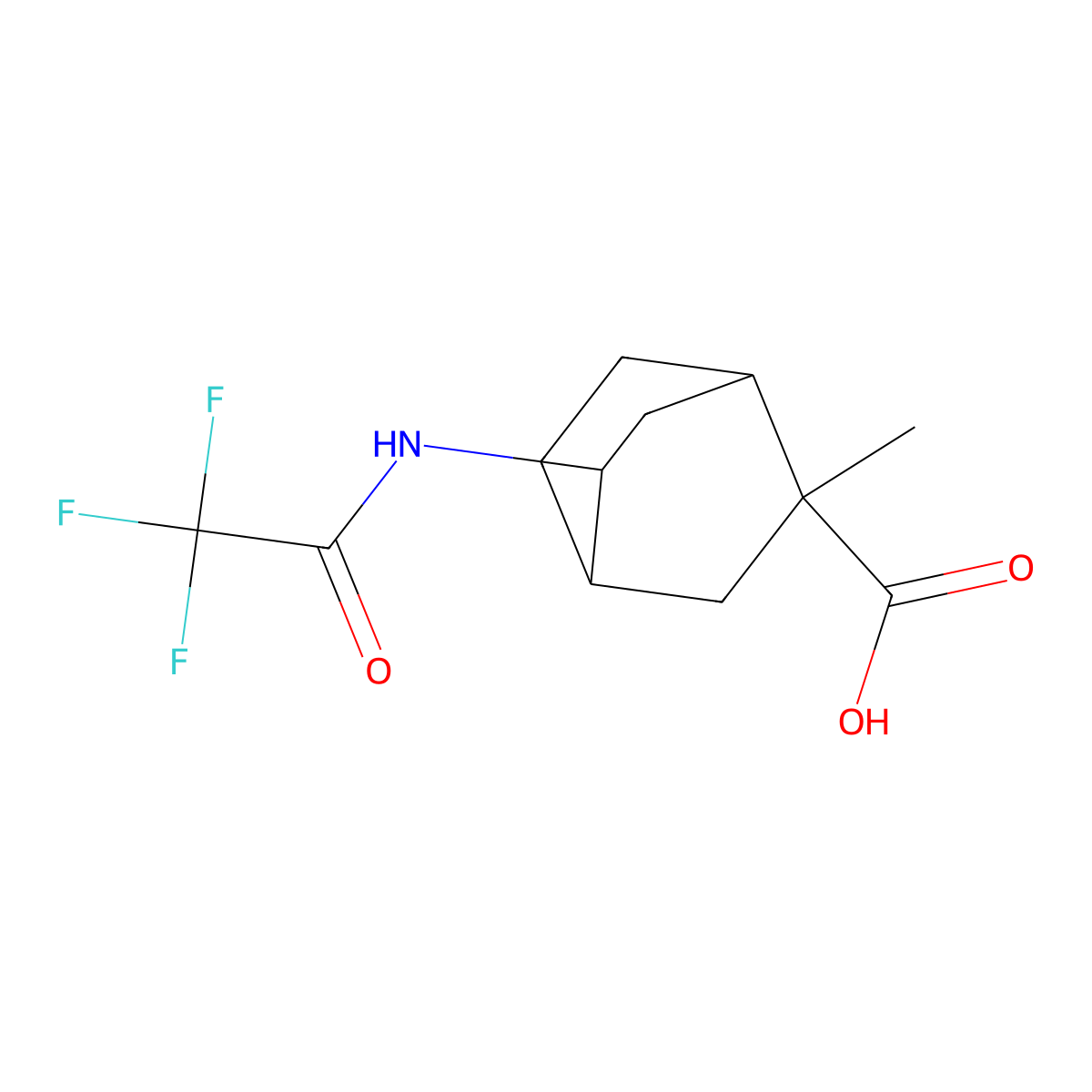 2-Methyl-5-(2,2,2-trifluoroacetamido)bicyclo[2.2.2]octane-2-carboxylic acid molecular structure, CAS 2680704-32-7