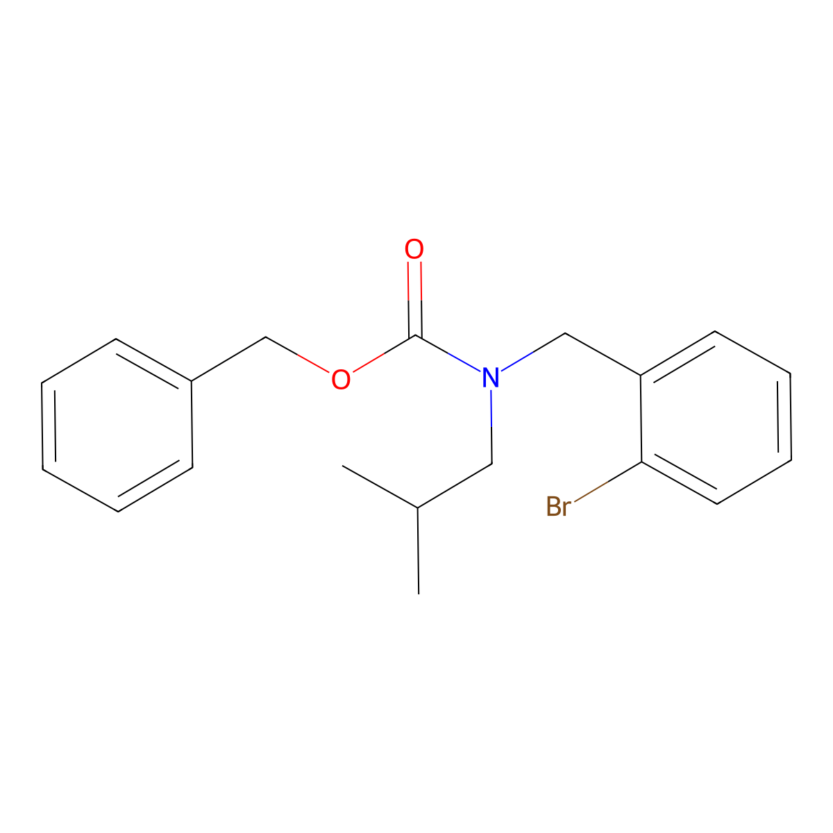 benzyl N-[(2-bromophenyl)methyl]-N-(2-methylpropyl)carbamate molecular structure, CAS 2680704-34-9